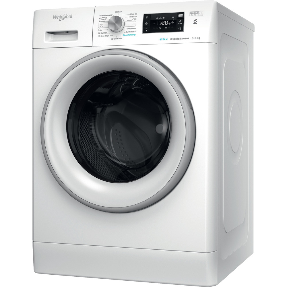 Whirlpool fristående tvätt-tork: 8,0 kg - FFWDB 864369 SV EE