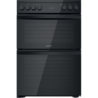 Indesit Double Cooker ID67V9KMB/UK Black A Frontal