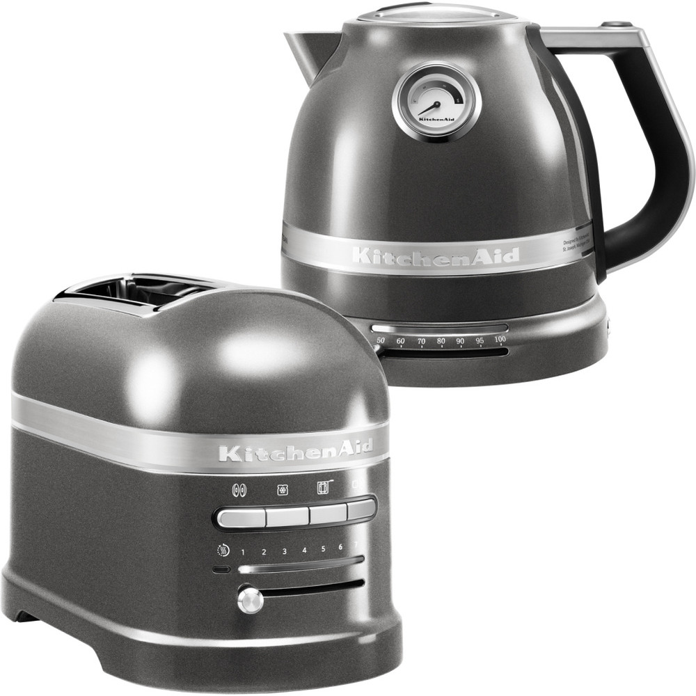 DE Frühstücksset scheiben) - KitchenAid | Medaillon-Silber Artisan (toaster für 2
