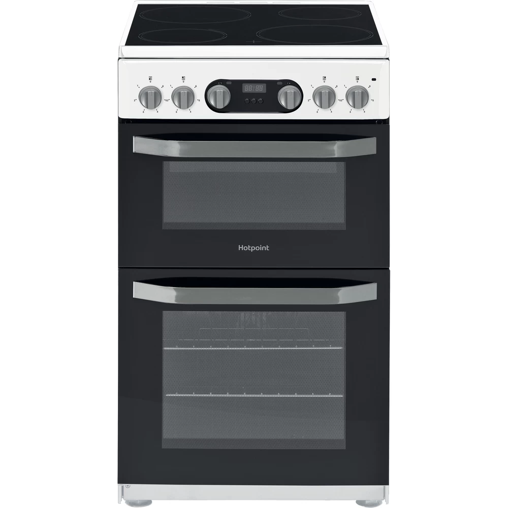 Hotpoint Double Cooker HD5V93CCW/UK White A Vitroceramic Frontal