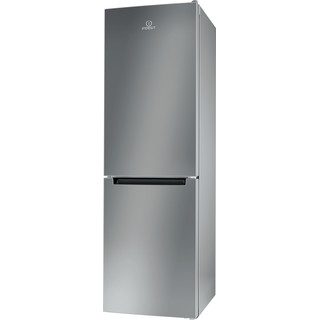 Indesit Réfrigérateur combiné Pose-libre LI8 S2E S Argent 2 portes Perspective