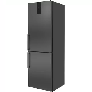 Whirlpool Fridge/freezer combination Freestanding W9 821D KS H (UK) Black/Inox 2 doors Perspective