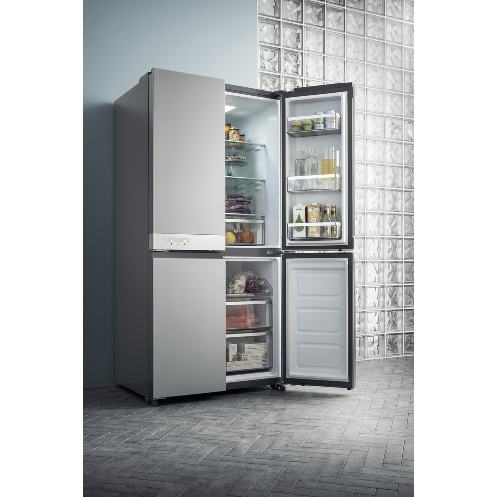 Hotpoint Day1 Active 4 Door HQ9 B1L Fridge Freezer Stainless Steel