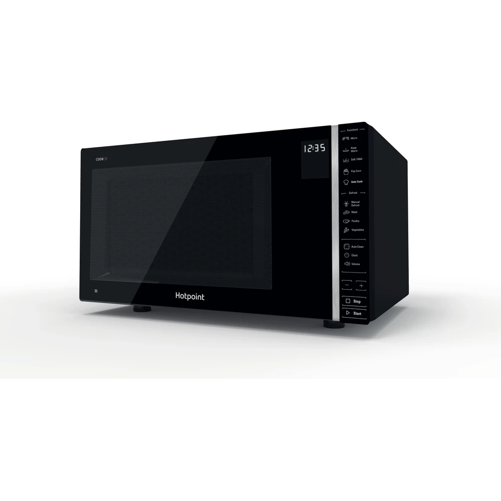 Hotpoint Microwave Free-standing MWH 301 B Black Electronic 30 MW only 900 Perspective