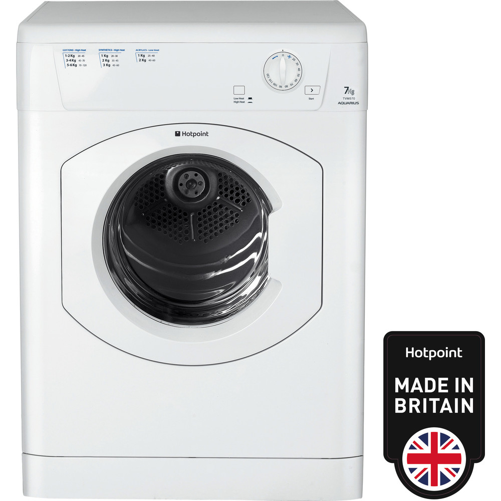 Hotpoint Air Vented Tumble Dryer Freestanding 7kg Tvm 570 P