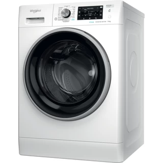 Whirlpool Lave-linge Pose-libre FFDBE 9468 BSEV F Blanc Frontal C Perspective