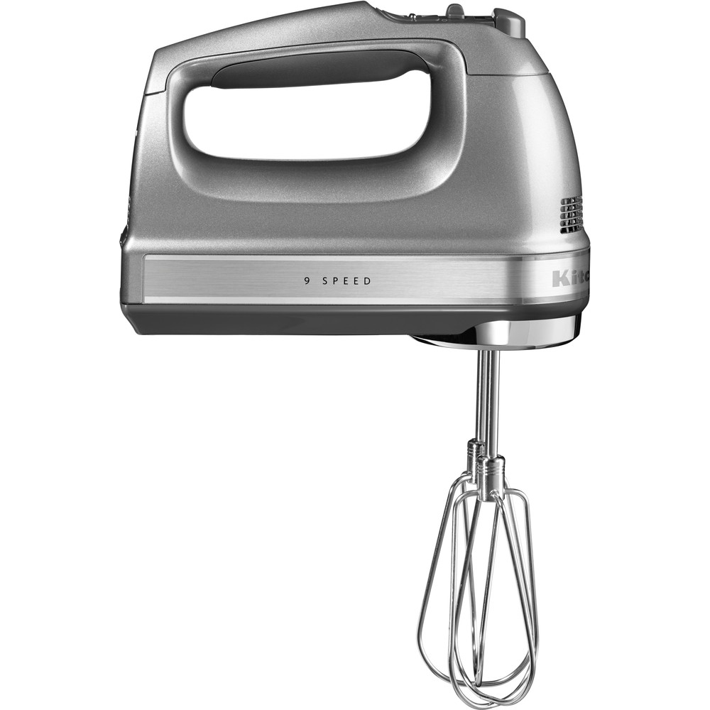 KitchenAid 9-Speed Contour Silver Hand Mixer with Beater and Whisk