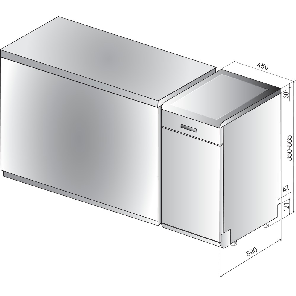 Whirlpool SupremeClean WSFO 3T223 PC X Dishwasher A++ 10 place - Stainless Steel