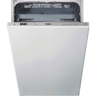 Whirlpool Integrated Dishwasher: in Silver, Slimline - WSIC 3M27 C UK