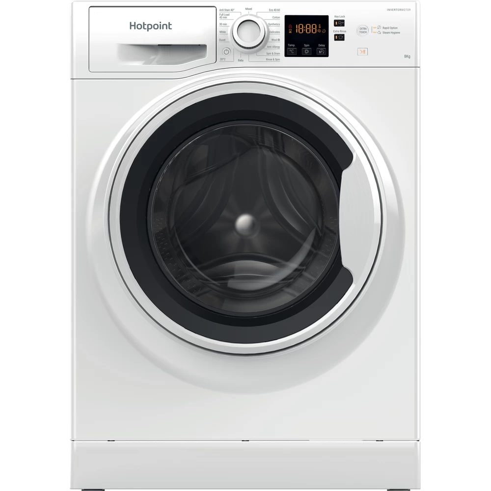 Hotpoint Washing machine Free-standing NSWA 843C WW UK N White Front loader D Frontal